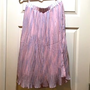 Pink and Blue Pleated Skirt